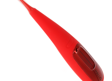 Roter hallo fokus vibrator rot mit schlankem design und transparentem griff aus kunststoff