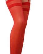 halterlose Strümpfe ST002 rot von Passion - 1/2 / Red - Strapsstrümpfe