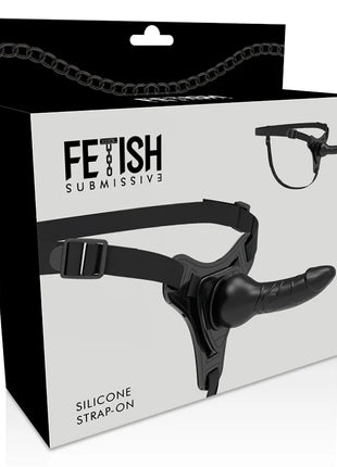 FETISH SUBMISSIVE HARNESS - REALISTISCHES SCHWARZES SILIKON 16 CM - Strapon Gurte
