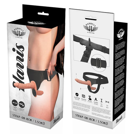 HARNESS ATTRACTION - HARRIS DOUBLE PENETRACI N MIT VIBRATION 18 CM -O- 3.5 CM - Vibrationsgurte