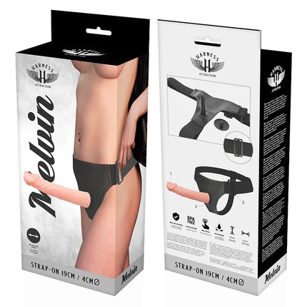 HARNESS ATTRACTION - RNES MELVIN FLESH 19 CM -O- 4 CM - Strapon Gurte