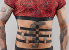 S / black/red