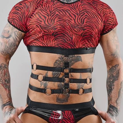 Harness T-Shirt RERodrigo001 schwarz/rot von RFP Razor’s Edge Kollektion - S / Black/Red - Herren-Shirt