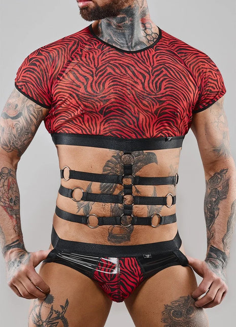 Harness T-Shirt RERodrigo001 schwarz/rot von RFP Razor’s Edge Kollektion - S / Black/Red - Herren-Shirt