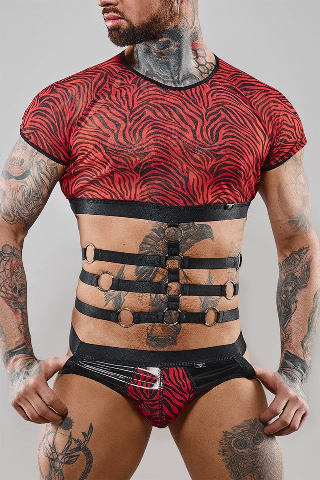 Harness T-Shirt RERodrigo001 schwarz/rot von RFP Razor’s Edge Kollektion - S / Black/Red - Herren-Shirt