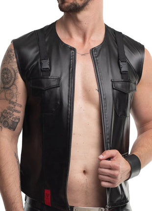 Herren Weste RMCamillo001 schwarz von Regnes Fetish Planet - Herren-Weste