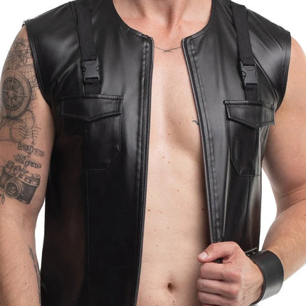 Herren Weste RMCamillo001 schwarz von Regnes Fetish Planet - Herren-Weste