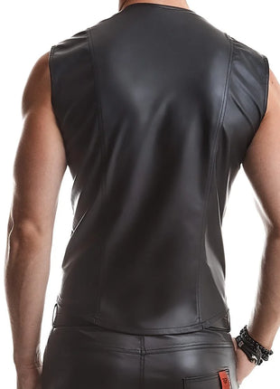 Herren Weste RMOttaviano001 schwarz von Regnes Fetish Planet - Herren-Weste