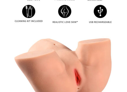 Ein pfirsichfarbener realistischer silikon-masturbator mit großem gesäß hidden desire und 7 milchmodi usb wiederaufladbar