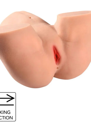 Beige silikon brustform mit rotem innenfutter und 42 cm höhe mit melkfunktion im hidden desire big booty milking torso masturbator 16 kg