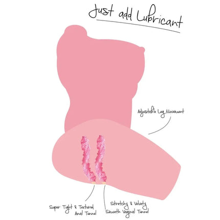 Pink illustrierte anatomiedarstellung eines weiblichen torsos im hidden desire college babe torsomasturbator 15 kg