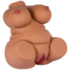 Realistisches frauen-torso masturbator modell curvy queen aus tanfarbigem silikon mit roten nipple-akzenten
