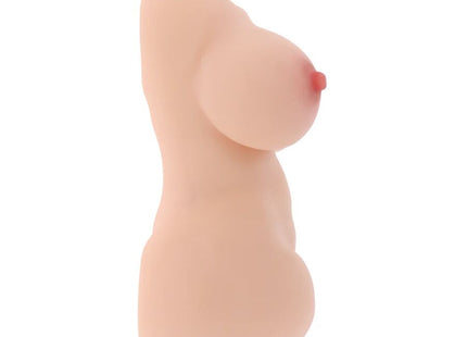 Realistisches silikon-brustform mit weicher pfirsichfarbener oberfläche und detailliertem rotem areola für hidden desire double d torso masturbator vagina und anal 5 kg