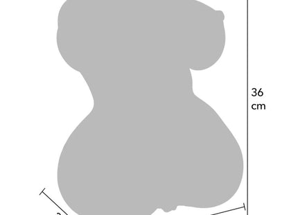 Graue silhouette einer 36 cm hohen und 21 cm breiten teddybärförmigen backform für den hidden desire double d torso masturbator vagina und anal 5 kg