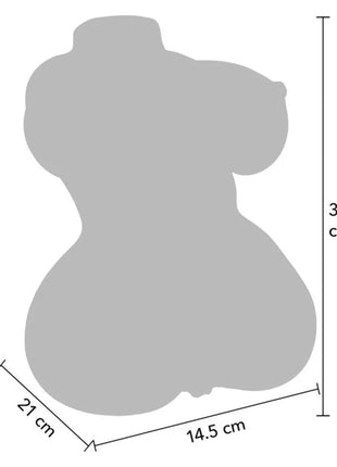 Graue silhouette einer 36 cm hohen und 21 cm breiten teddybärförmigen backform für den hidden desire double d torso masturbator vagina und anal 5 kg