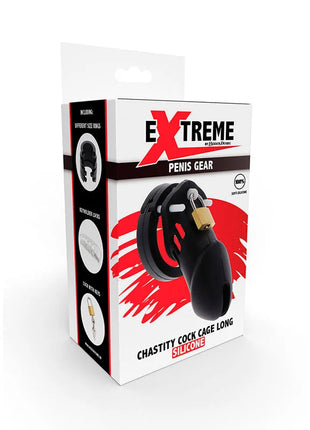 HIDDEN DESIRE - EXTREME KEUSCHHEITSPUMPENKÄFIG AUS SILIKON GRÖSSE L SCHWARZ
