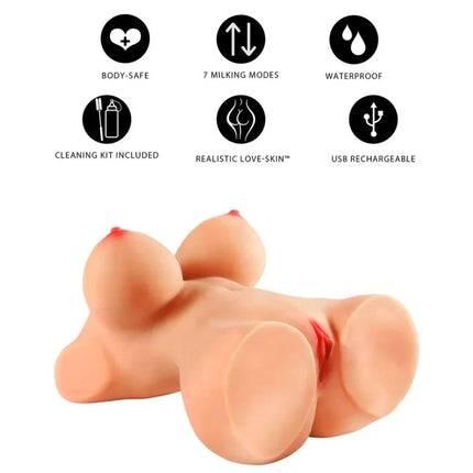 Ein pfirsichfarbener realistischer silikon-torso mit lebensechter hauttextur zur intimen benutzung hidden desire horny milking masturbator 10 kg