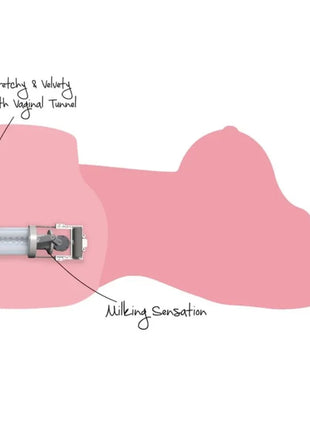 Pink silikon vaginalspielzeug mit klarem zylindrischem körper und metallischen mechanischen teilen für stimulation