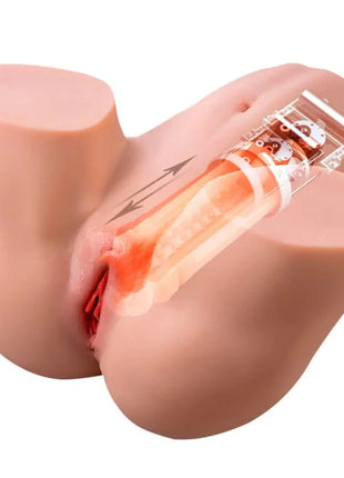 Pink silikon anatomisches modell des weiblichen fortpflanzungssystems mit transparentem bereich und mechanischen komponenten for hidden desire horny milking torso masturbator 10 kg