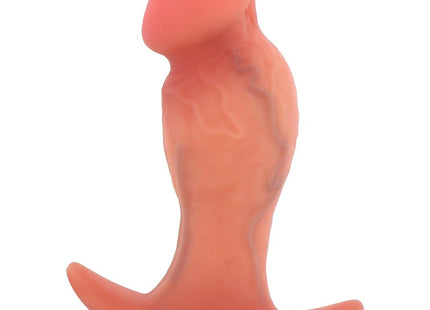 Peachfarbener silikon analplug hidden desire inferno 16 cm mit gebogener basis und strukturierter oberfläche
