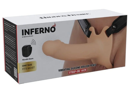 HIDDEN DESIRE - INFERNO VIBRIERENDER PENIS-SLEEVE ZUM AUFSCHNALLEN 16 CM