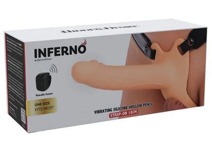 HIDDEN DESIRE - INFERNO VIBRIERENDER PENIS-SLEEVE ZUM AUFSCHNALLEN 18 CM
