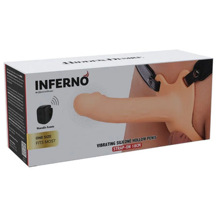 HIDDEN DESIRE - INFERNO VIBRIERENDER PENIS-SLEEVE ZUM AUFSCHNALLEN 18 CM