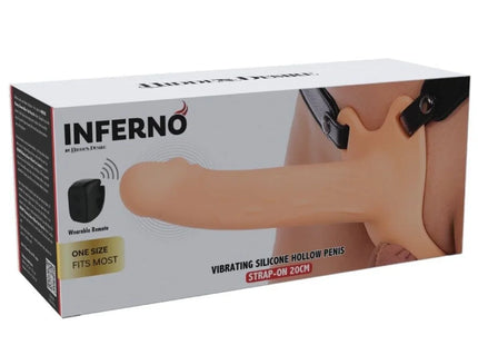 HIDDEN DESIRE - INFERNO VIBRIERENDER PENIS-SLEEVE ZUM AUFSCHNALLEN 20 CM