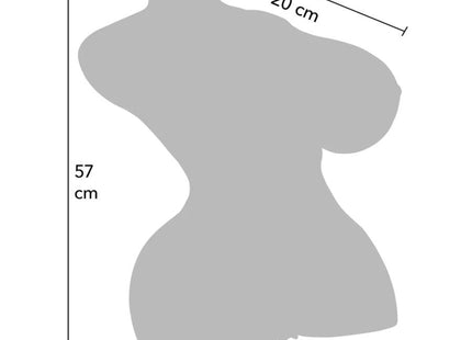Grauer, stilisierter teppich in menschlicher silhouette 57 cm hoch und 40 cm breit für hidden desire milking mega torso