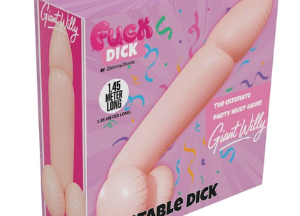 Pink aufblasbarer riese penis 145 cm in pinker verpackung mit konfetti von hidden desire