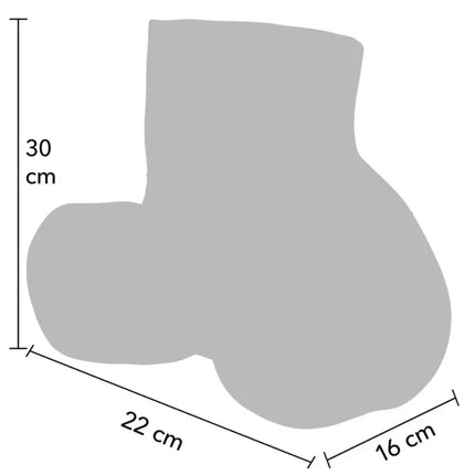 Graues plüsch-kisssen in fußform 30 cm hoch und 22 mal 16 cm groß für tight milking masturbator vagina 6 kg hidden desire