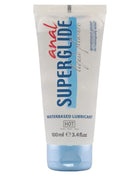Weiße tube anal superglide flüssiges gleitmittel auf wasserbasis 100 ml hot flavor mit blau-roter markierung