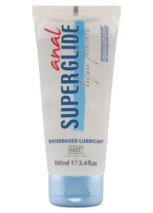 Weiße tube anal superglide flüssiges gleitmittel auf wasserbasis 100 ml hot flavor mit blau-roter markierung