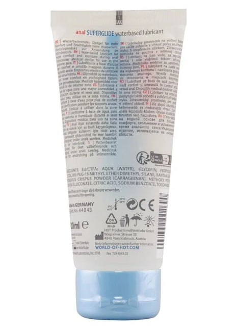 Weiße tube hot anal superglide flüssiges gleitmittel auf wasserbasis 100 ml für sanfte gleitung