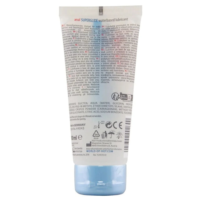 Weiße tube hot anal superglide flüssiges gleitmittel auf wasserbasis 100 ml für sanfte gleitung
