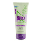 Eine violett und hellgrüner tube bio superglide heiß wasserbasierter anal gleitgel mit violettem verschluss 100 ml