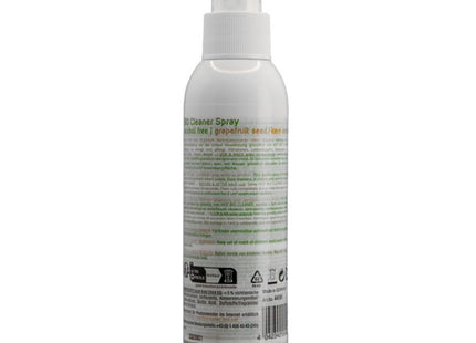 Klarer kunststoffsprühflasche mit weißer düse und kappe bio-reiniger-spray 150 ml mit grapefruitsamenextrakt