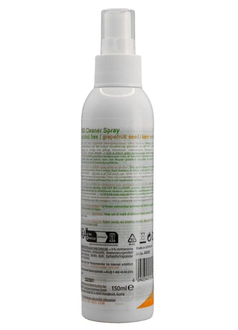 Klarer kunststoffsprühflasche mit weißer düse und kappe bio-reiniger-spray 150 ml mit grapefruitsamenextrakt