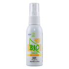 Weiße plastik-sprühflasche hot bio-reiniger-spray 50 ml mit grün-orangem etikett und grapefruitkernextrakt