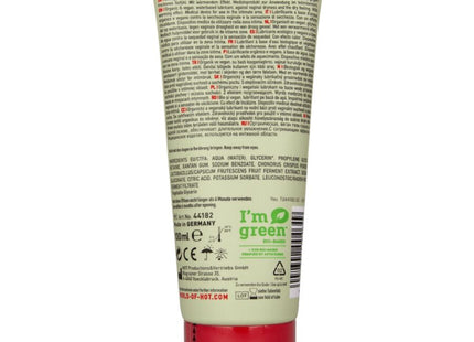 Ein roter und weißer tube i’m green bio-schmiermittel auf wasserbasis mit wärmewirkung und warming glide formel 100 ml