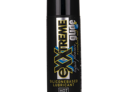 Schwarze zylindrische flasche hot extra gleitendes silikonbasiertes gleitmittel mit komfortöl a plus 100 ml