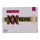 Weiße rechteckige exxtreme box mit gelb-schwarzer schrift und lila akzent für muira puama hot extra lubido-kappe für frauen 5 einheiten