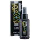 Schwarze sprühflasche mit gelber und blauer exxtreme-markierung von hot anal spray 50 ml