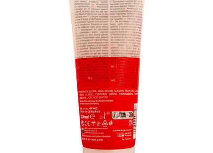 Roter und weißer tube massage und gleitgel 2in1 erdbeere 200 ml von wild-of-hot für sinnliche anwendung