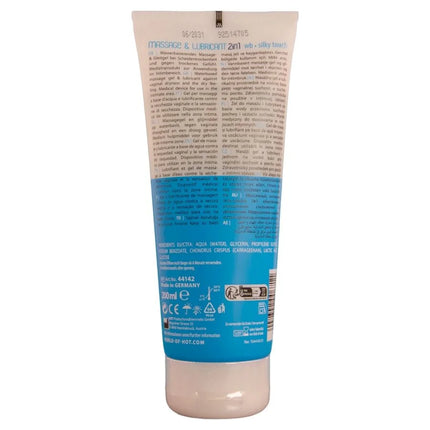 Beige und blaue tube hot massage- und gleitgel 2in1 silky touch mit seidiger textur 200 ml