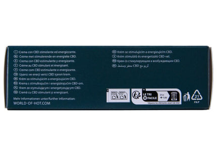 Dunkelgrüne kartonverpackung für unisex cbd stimulierende und belebende masturbationcreme hot 100ml