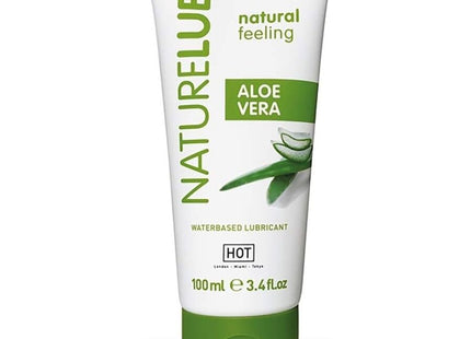 Weiß-grünes tube naturelube aloe vera gleitgel auf wasserbasis mit grünem deckel 100 ml