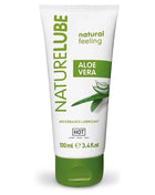 Weiß-grünes tube naturelube aloe vera gleitgel auf wasserbasis mit grünem deckel 100 ml