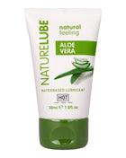 Weißes tube hot naturelube wasserbasiertes gleitgel mit aloe vera und grünem deckel 30 ml