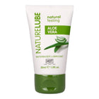 Weißes tube hot naturelube wasserbasiertes gleitgel mit aloe vera und grünem deckel 30 ml